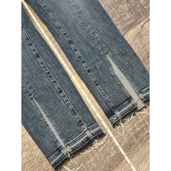 Frame Sz 25 Le Nouveau Straight Cropped Front Slit Released Hem Sheffield jeans - Picture 2 of 6